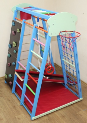 Детский спортивный комплекс БАСКЕТ-8 со скалодромом